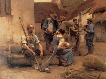 Leon Augustin Lhermitte : Paying the Harvesters